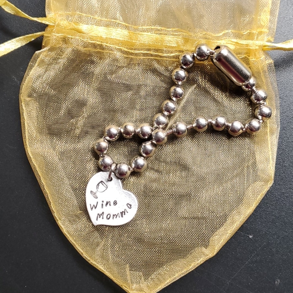 Stainless Steel Ball Wine Momma Bracelet